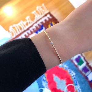 WWAKE Single Opal 10k Yellow Gold Cuff